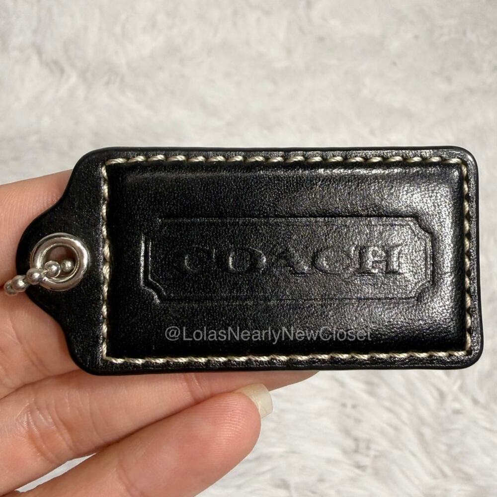 2" COACH Black Fob Bag Charm Hang tag Hangtag
